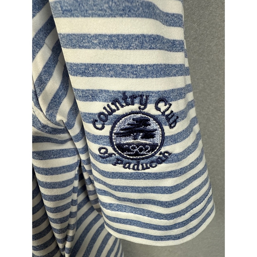 Fennec Golf Polo Shirt Striped Country Club Logo Short Sleeve XL Nautical Sail - Picture 3 of 10